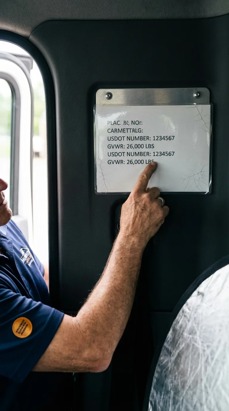 USDOT licensing placard verification in New Castle